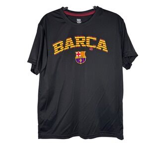 FC Barcelona Barca Soccer Graphic T-Shirt Mens Large Black‎ HKY Sportswear